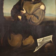 Great religious painting signed and dated 1865 Saint Francis - 4356869