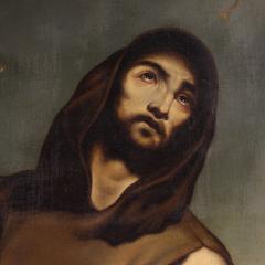 Great religious painting signed and dated 1865 Saint Francis - 4356872