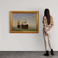 Great seascape painting signed and dated 1895 - 4095848
