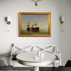 Great seascape painting signed and dated 1895 - 4095849