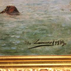 Great seascape painting signed and dated 1895 - 4095850