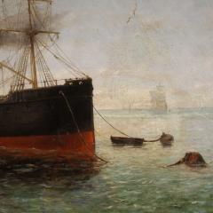 Great seascape painting signed and dated 1895 - 4095852