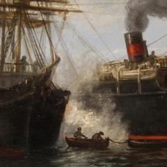 Great seascape painting signed and dated 1895 - 4095856