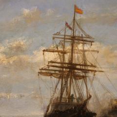 Great seascape painting signed and dated 1895 - 4095857