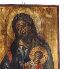 Greek Wood Painted St Simeon - 4670541