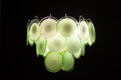 Green Disc Murano Chandelier 1970s - 2042059