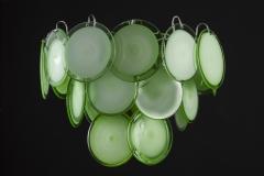 Green Disc Murano Chandelier 1970s - 2042062