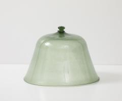 Green Glass Melon Cloche with Knob England 19th C  - 3822510