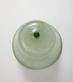 Green Glass Melon Cloche with Knob England 19th C  - 3822518