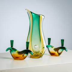 Green Glass Vase by Seguso Vetri d Arte Italy Mid 20th Century - 4431183