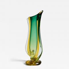 Green Glass Vase by Seguso Vetri d Arte Italy Mid 20th Century - 4435001
