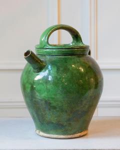 Green Glazed Terracotta Jug Late 19th Early 20th Century - 4431978