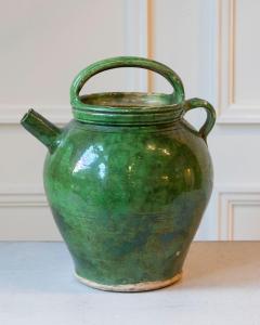 Green Glazed Terracotta Jug Late 19th Early 20th Century - 4431981