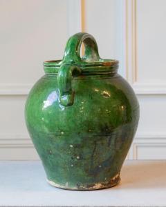 Green Glazed Terracotta Jug Late 19th Early 20th Century - 4432060