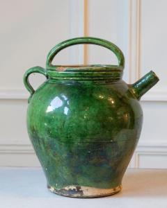 Green Glazed Terracotta Jug Late 19th Early 20th Century - 4432079