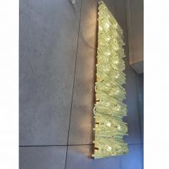 Green Italian Luxury Brass Wall Sconce Murano Glass or Flush Mount - 4735624