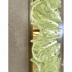 Green Italian Luxury Brass Wall Sconce Murano Glass or Flush Mount - 4735627
