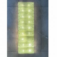 Green Italian Luxury Brass Wall Sconce in Diamanted Murano Glass and Flush Mount - 4735630