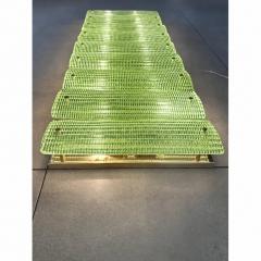 Green Italian Luxury Brass Wall Sconce in Diamanted Murano Glass and Flush Mount - 4735631