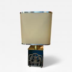 Green Lacquered Table Lamps with Botanical Motif 1970s - 4369206