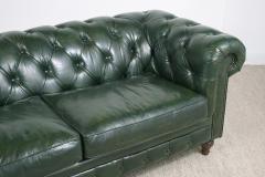 Green Leather Chesterfield Sofa - 2543958