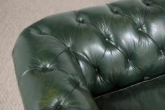 Green Leather Chesterfield Sofa - 2543959