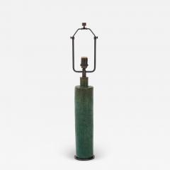 Green Mid Century Danish Ceramic Cylinder Table Lamp - 1875490