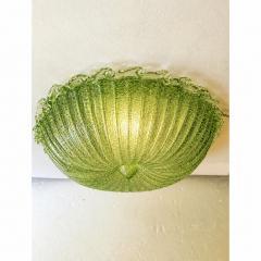 Green Murano Glass Italian Graniglia Budino Flush Mount in 70 Style - 4735609