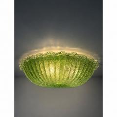 Green Murano Glass Italian Graniglia Budino Flush Mount in 70 Style - 4735611