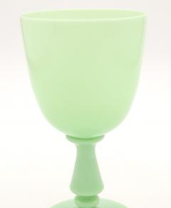 Green Opaline Glass Chalice France circa 1920 - 3955088