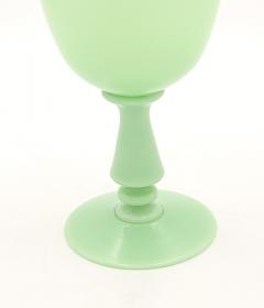 Green Opaline Glass Chalice France circa 1920 - 3955089