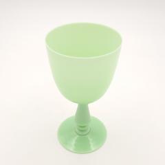 Green Opaline Glass Chalice France circa 1920 - 3955092