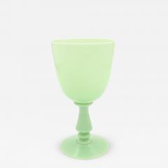 Green Opaline Glass Chalice France circa 1920 - 3955678