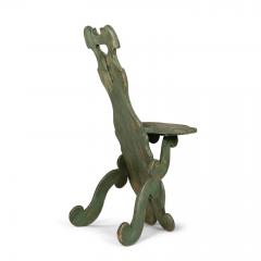 Green Painted Folk Art Swedish Chair - 3533303