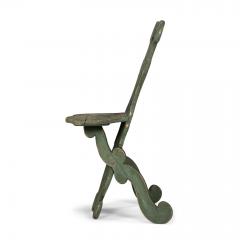 Green Painted Folk Art Swedish Chair - 3533307