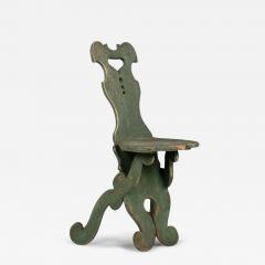 Green Painted Folk Art Swedish Chair - 3536270