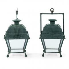 Green Painted French Tole Stable Lantern - 2791502