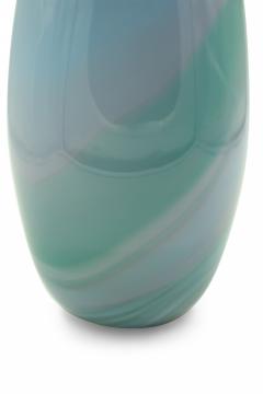 Green Purple and Blue Tapered Art Glass Vase - 4673147