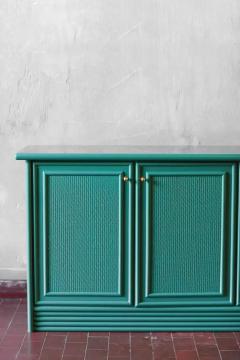 Green Sideboard With Brass Details Lacquered Series - 3670584