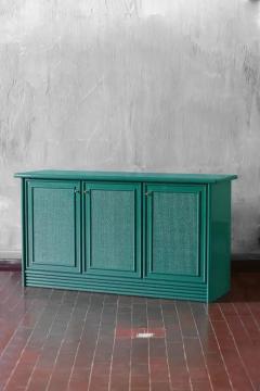 Green Sideboard With Brass Details Lacquered Series - 3670591