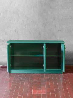 Green Sideboard With Brass Details Lacquered Series - 3670599