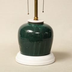 Green Stoneware Jar Table Lamp - 3465261