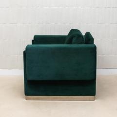Green Velvet Chair with Stainless Steel Details by MOGUL IN STOCK - 4208000