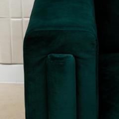 Green Velvet Chair with Stainless Steel Details by MOGUL IN STOCK - 4208001