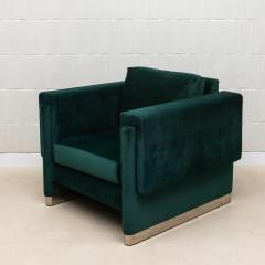 Green Velvet Chair with Stainless Steel Details by MOGUL IN STOCK - 4208002