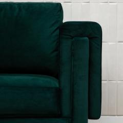 Green Velvet Chair with Stainless Steel Details by MOGUL IN STOCK - 4208004
