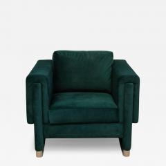Green Velvet Chair with Stainless Steel Details by MOGUL IN STOCK - 4208660