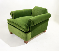 Green Velvet Club Armchair 1940s - 3444906