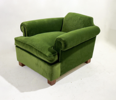 Green Velvet Club Armchair 1940s - 3444909