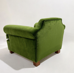 Green Velvet Club Armchair 1940s - 3444910